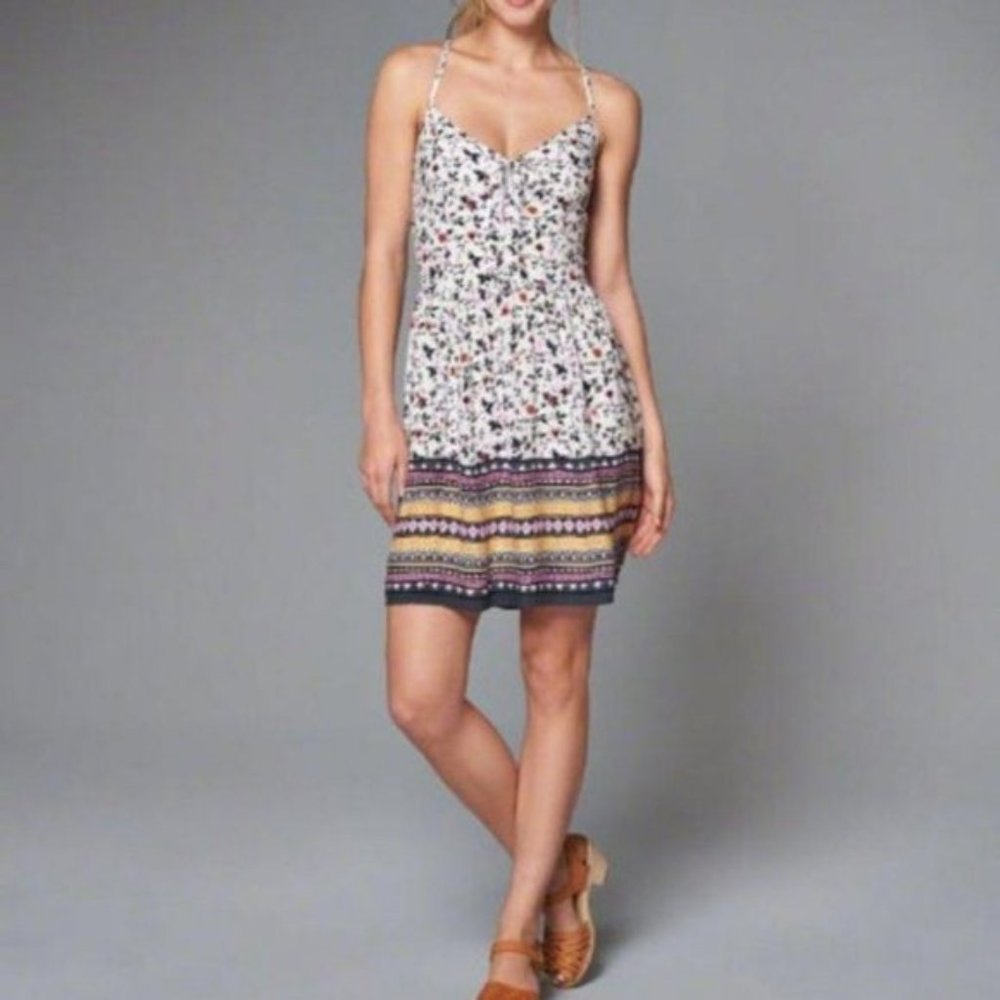 Abercrombie & Fitch Floral White Summer Dress  Strappy Back Sz.M